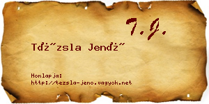 Tézsla Jenő névjegykártya